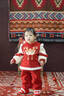 優(yōu)奇女寶寶衣服秋冬加絨加厚套裝滿(mǎn)月百天周歲禮服紅色過(guò)年拜新年裝 紅色刺繡套裝 80 曬單實(shí)拍圖