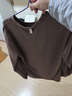 啄木鳥(niǎo)（TUCANO）t恤男士長(cháng)袖春秋季休閑圓領(lǐng)寬松打底衫潮上衣服內搭男裝 咖色 XL 曬單實(shí)拍圖