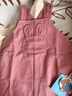幼歌（YOUGE）【軟牛仔】?jì)和夼Ｗ锌ㄍ▌?dòng)物背帶褲 粉色（66-100襠開(kāi)扣） 100 cm 曬單實(shí)拍圖