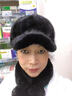 恒源祥貂毛帽子女士冬季加厚保暖貂皮帽子騎士帽冬季皮草鴨舌帽棒球帽潮 黑色小帽檐(送圍巾) S-可調節(54-56小頭圍)(送圍巾) 曬單實(shí)拍圖