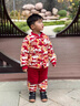 班喜迪男童套裝冬裝新款寶寶嬰兒周歲禮服兒童秋冬季夾棉拜年衣服小童裝 紅色 90 曬單實(shí)拍圖