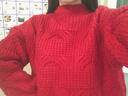 薇戀夢(mèng)嵐紅色毛衣女秋冬新款寬松套頭洋氣慵懶風(fēng)圓領(lǐng)針織衫網(wǎng)紅麻花上衣潮 紅色麻花毛衣 M 建議95105斤 曬單實(shí)拍圖