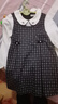 戴維貝拉（DAVE＆BELLA）兒童連衣裙新款女童格子裙洋氣女寶寶假兩件裙子小童公主裙 黑白格【現貨】 110 cm（建議身高100-110cm） 曬單實(shí)拍圖