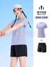 駱駝（CAMEL）速干運動(dòng)服女短袖T恤褲跑步兩件套裝 J25BAXLN076 薇紫色/黑 L 曬單實(shí)拍圖