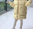 G.duck小黃鴨童裝女寶寶羽絨服中長(cháng)款兒童冬裝加厚保暖白鴨絨外套洋氣潮 米黃色 100 cm 曬單實(shí)拍圖