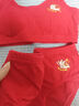 yffcool紅色內褲兒童發(fā)育期小背心馬年女童本命年紅內衣套裝12歲女孩學(xué)生 4件u型內衣+三角褲+襪子+手繩 1條 160 A80(參考體重75-90斤) 曬單實(shí)拍圖