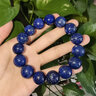 石玥珠寶精品級14-15mm天然青金石手串轉運珠手鏈男女士款 水晶瑪瑙 曬單實(shí)拍圖
