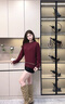 玖姿·安娜蔻優(yōu)雅淑女風(fēng)羊毛金蔥圓領(lǐng)落肩寬松針織衫女2025冬季新款 酒紅 M 曬單實(shí)拍圖