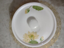 金嵐玉唐山骨瓷7英寸面碗瓷蓋大碗7吋蓋碗面湯碗陶瓷帶蓋子微波爐泡面碗 出水芙蓉-7英寸直口+帶揪蓋 曬單實(shí)拍圖