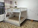 實(shí)木上下床大小戶(hù)型兒童家具床子母床成人加高加厚雙層上下床 彩漆梯柜床+書(shū)架+抽屜+床墊 上鋪寬130下鋪寬150 曬單實(shí)拍圖
