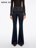 MISS SIXTY2025秋季新款牛仔褲女復古V型高腰超模褲喇叭褲小黑褲修身顯瘦 午夜藍-常規(25秋) 27 曬單實(shí)拍圖