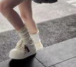 達芙妮松糕軟底小白鞋女鞋百搭潮流厚底舒適可愛(ài)休閑板鞋 米白色 37 曬單實(shí)拍圖