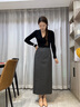 卡詩(shī)茉/羊毛半身裙女2025秋冬新款高腰百搭直筒裙長(cháng)款顯瘦a字裙 高級灰 秋冬款 L 曬單實(shí)拍圖