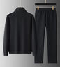 Walker Shop春秋季新款休閑運動(dòng)衛衣套裝男士潮流運動(dòng)服裝時(shí)尚韓版兩件裝男裝 黑色直筒套裝 XL 建議【125-140斤】 曬單實(shí)拍圖