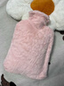 SOXW德國熱水袋注水暖水袋灌水毛絨暖手加厚熱敷暖手暖腳被窩 透明粉色【送超柔布套 1000ml】升級防漏內膽 超長(cháng)保 曬單實(shí)拍圖