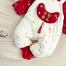 優(yōu)奇嬰兒衣服秋冬寶寶夾棉加厚保暖滿(mǎn)月百天周歲禮服紅色過(guò)年拜年衣服 平安喜樂(lè )【不含配飾】 80cm 曬單實(shí)拍圖