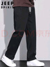 JEEP SPIRIT吉普純棉休閑褲男秋冬季寬松直筒褲子男工裝闊腿褲 黑色 3XL 曬單實(shí)拍圖