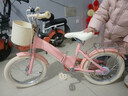 貝琦童兒童自行車(chē)2-3-4-5-6-7-8-9歲男女孩寶寶小孩折疊腳踏單車(chē) 莫菲粉【米胎】+加寬靜音輪+98裝 16寸【身高105-115厘米，約4-6歲 曬單實(shí)拍圖