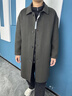 羅蒙（ROMON）雙面100%綿羊毛呢大衣男士秋冬新款帥氣加厚中長(cháng)款風(fēng)衣男呢子外套 咸菜灰綠 (100%綿羊毛) XL 碼 曬單實(shí)拍圖
