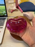 立華達水晶護腕鼠標墊透明硅膠護腕托創(chuàng  )意辦公護腕托護腕墊手托冰涼手枕 紅色（心形） 曬單實(shí)拍圖