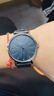 新款時(shí)尚高檔商務(wù)手表指針式男士手表男表石英表皮帶 黑帶藍針 曬單實(shí)拍圖