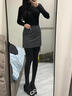 OIMG灰色打底褲襪女春秋外穿薄款壓力顯瘦秋冬加厚絨保暖連褲襪不掉檔 【1條裝 連腳】淺灰 均碼 【200g】（推薦15℃-0℃） 曬單實(shí)拍圖