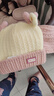 貝娜茜兒童帽子秋冬季寶寶男女男童女童可愛(ài)護耳保暖針織帽毛線(xiàn)帽加厚冬 小鹿角-粉色 帽子+圍巾 1-5歲（46-52CM） 曬單實(shí)拍圖