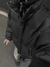 JEEP SPIRIT美式PU皮立領(lǐng)短款羽絨服男士加厚保暖羽絨外套冬季ootd穿搭面包服 黑色 L 110--130斤可穿 曬單實(shí)拍圖