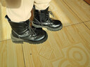 啄木鳥(niǎo)春夏季新款馬丁靴女英倫風(fēng)百搭粗跟厚底小皮鞋顯瘦小個(gè)子增高短靴 黑色【加絨加厚】 39 (245mm) 曬單實(shí)拍圖