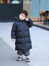 巴布豆（BOBDOG）金標中長(cháng)款兒童羽絨服冬季2025年新品寬松男女童裝A類(lèi)95鴨絨外套 黑色 【雙拉鏈】 130 推薦【身高110-120cm】 曬單實(shí)拍圖