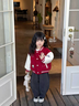 女童外套加絨2025新款洋氣兒童衣服1-3秋冬小女孩加厚棒球服3-6歲 棒球服紅色 100 cm 曬單實(shí)拍圖