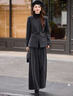 毛呢套裝女2025冬新款休閑闊腿褲外套送腰帶百搭氣淑女千金風(fēng) 煙灰色 M 曬單實(shí)拍圖
