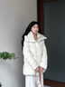 艾萊依宋佳同款鵝絨服女2025秋冬時(shí)尚氣質(zhì)雙層領(lǐng)短款收腰外套 乳灰米XL 曬單實(shí)拍圖