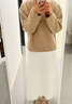 優(yōu)衣庫女裝羅紋針織喇叭裙478325 01 乳白色 M /160/68A 曬單實(shí)拍圖