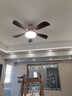 艾美特風(fēng)扇燈家用客廳2026新款實(shí)木吊扇燈一體餐廳大風(fēng)力中山燈具臥室 吸頂46寸5葉-變頻6檔-調光-雙控 曬單實(shí)拍圖