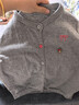 圖圖小象女童針織衫純棉秋兒童毛衣開(kāi)衫中大童外套 灰色  140 身高約140cm 曬單實(shí)拍圖