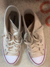 匡威（Converse）官方 All Star男女休閑板鞋高幫小白鞋奶霜白159484C 159484C 36 曬單實(shí)拍圖