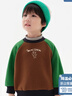 馬·拉?。∕.Latin）馬拉丁童裝兒童上衣冬裝男小童輕盈植絨印花撞色插肩袖衛衣 黃棕色 110 曬單實(shí)拍圖
