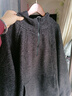塔馳密司（touchmiss）秋冬連帽百搭加厚加絨衛衣女韓版簡(jiǎn)約寬松休閑上衣 深灰色 L 【90-145斤】 曬單實(shí)拍圖