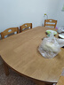 愛(ài)妙麗實(shí)木餐桌椅組合方圓兩用吃飯桌子折疊飯桌家用餐桌餐椅可伸縮折疊 柚木色-方圓兩用實(shí)木餐桌 1.35米 餐桌+6椅（靠背椅） 曬單實(shí)拍圖