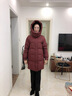 鴨鴨（YAYA）品牌正品媽媽鵝絨服中長(cháng)款2025新款中老年女裝冬季羽絨厚外套 海棠紅色 L (建議90-105斤) 曬單實(shí)拍圖