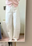 ELLE KIDS童裝 寬松百搭彎刀褲女童秋季新款可調節腰個(gè)性前衛褲子 白色 150 曬單實(shí)拍圖