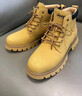 Jeep吉普馬丁靴男新品經(jīng)典真牛皮透氣中高幫大黃靴牛筋底工裝靴子男 黃色(皮鞋碼) 42 曬單實(shí)拍圖