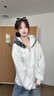 韓系拼接連帽重磅衛衣女秋冬季2025新款加絨加厚寬松開(kāi)衫拉鏈外套 白灰色【秋冬加絨】 M (1) 【80-100斤】 曬單實(shí)拍圖