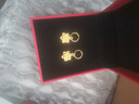 中國黃金（CHINA GOLD）黃金耳環(huán)女士足金國色牡丹耳墜花朵耳飾圣誕節生日禮物送老婆媽媽 【今/次日達】牡丹耳環(huán) 約1.1g 曬單實(shí)拍圖