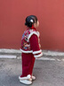 G.duck小黃鴨拜年服女童漢服冬季兒童國風(fēng)套裝寶寶周歲禮服女孩過(guò)年衣服 紅色 90 建議80-90cm1歲半-2歲 曬單實(shí)拍圖