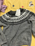 紅袖（hopeshow）復古風(fēng)費爾島毛針織衫2025冬季新款女裝撞色提花圓領(lǐng)氣質(zhì)百搭上衣 灰060 M 曬單實(shí)拍圖
