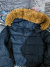 UNIFREE【25年冬款】學(xué)院風(fēng)加厚保暖通勤連帽棉服外套帶毛領(lǐng) 藏藍色 M 曬單實(shí)拍圖
