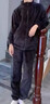 尋棉人男士睡衣秋冬季加絨加厚法蘭絨高領(lǐng)拉鏈外套男士保暖家居服套裝 曬單實(shí)拍圖