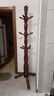丘林瑟實(shí)木衣帽架客廳門(mén)口落地臥室衣架家用加粗大衣架子室內歐式掛衣架 豪華款001胡桃色(12掛鉤) 曬單實(shí)拍圖